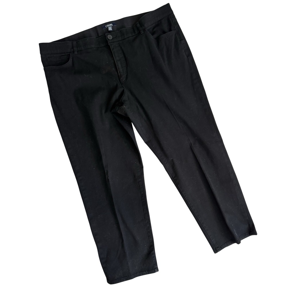 Chaps Black Dress Pants Women's 24W Straight Leg Stretch Cotton Blend NWOT
